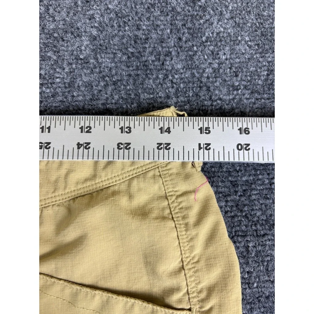 The North Face Horizon Hiking Shorts Women 29x7 Khaki Logo Ripstop Nylon Outdoor